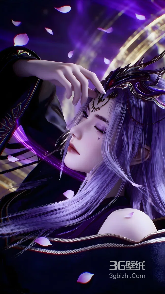 《师兄啊师兄》云霄仙子·紫发冷艳国漫女神 全面屏高清锁屏1