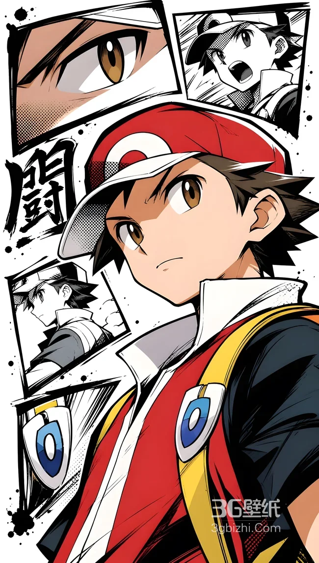 赤红·宝可梦训练家 热血漫画风 全面屏高清锁屏1