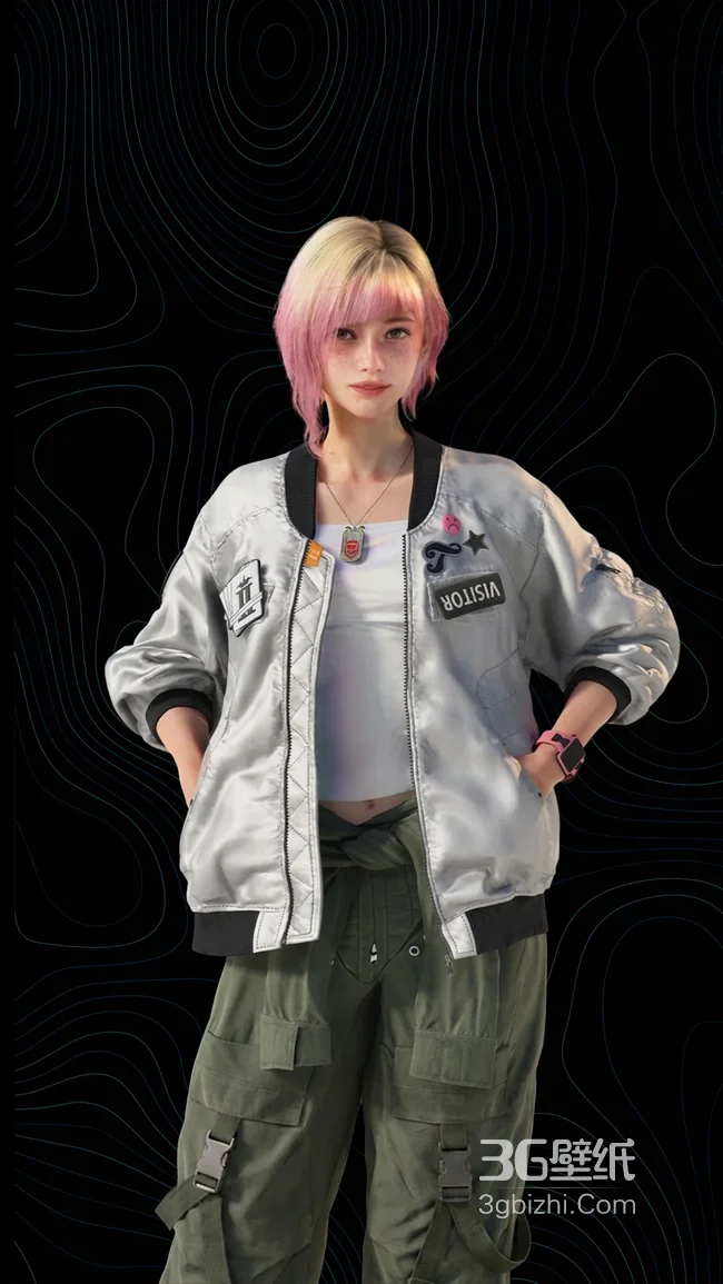 邓等等·粉金短发棒球服 全面屏高清锁屏1