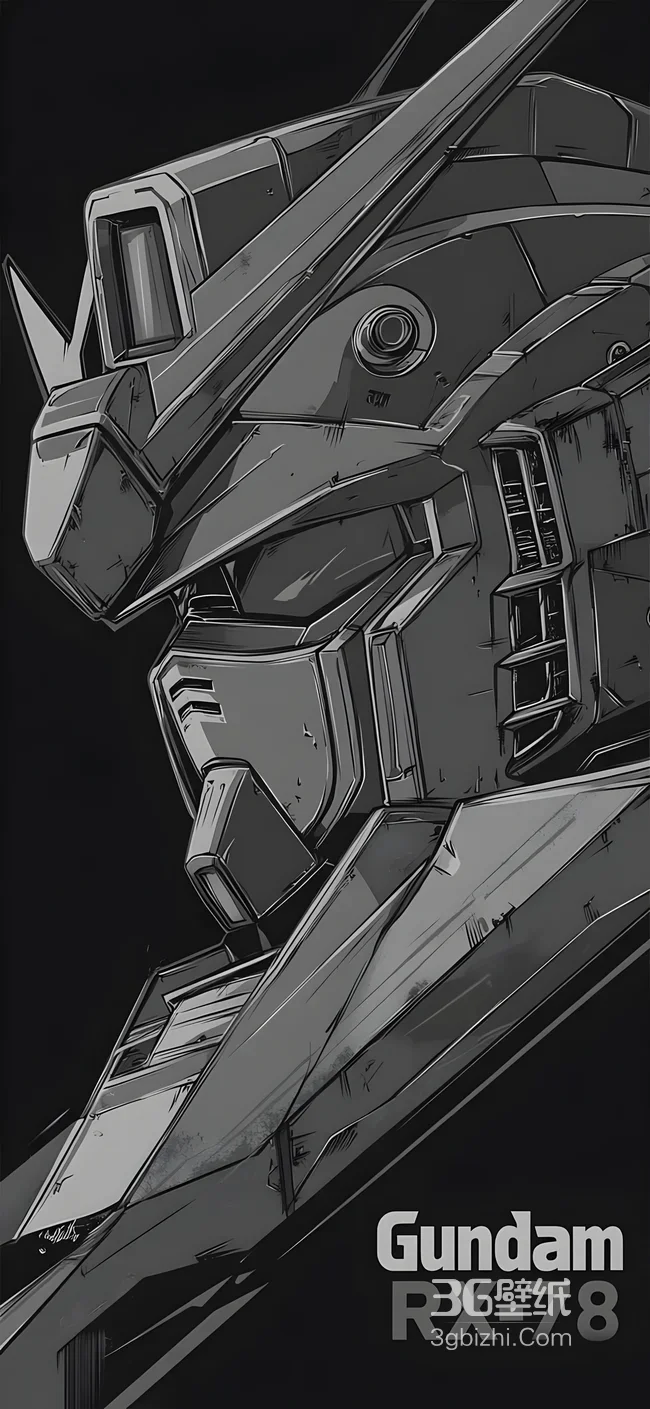 RX-78高达·黑白战损质感 机甲风全面屏高清锁屏1