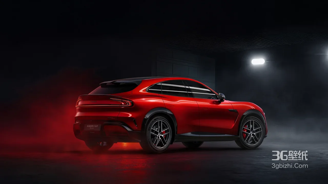 红色轿跑SUV·暗黑工业风 宽屏高清桌面背景1