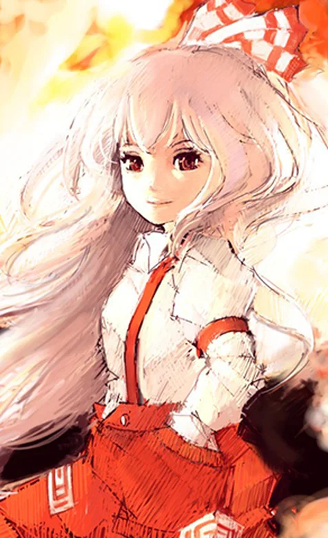 红色系动漫美少女高清手机壁纸