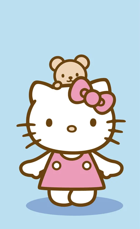 头上骑着头小熊的HELLOKITTY手机壁纸-iPhone17-1