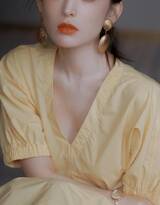 古力娜扎黄色连衣裙唯美清新写真图片