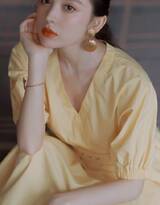 古力娜扎黄色连衣裙唯美清新写真图片