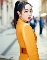 蒋梦婕质感皮衣性感街拍写真，美腿修长清爽靓丽