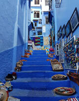 蓝色小镇图片，摩洛哥西北部梦幻的蓝色小镇欣赏
