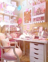女生粉色风格设计，充满少女气息的房间布置图片