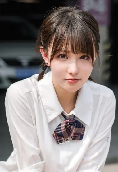 大街上发现一个超级可爱学生妹，制服短裙美女街拍写真 – 高清 桌面壁纸 开放版权素材 免费下载 手机电脑通用背景图