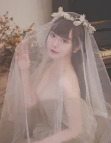 穿婚纱的女孩，齐刘海巨乳美少女唯美婚纱写真摄影图集