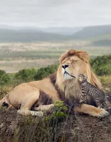 披头散发的雄性狮子图片