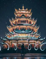 重庆城市夜景图片，五光十色的光影营造出最美的重庆夜色