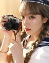 学习文具很丰富的双麻花辫学生制服美少女私房写真