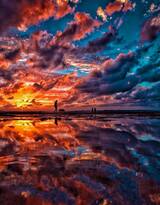 如诗如画，绚丽多彩的云 水 天 海各成一色唯美景色摄影图