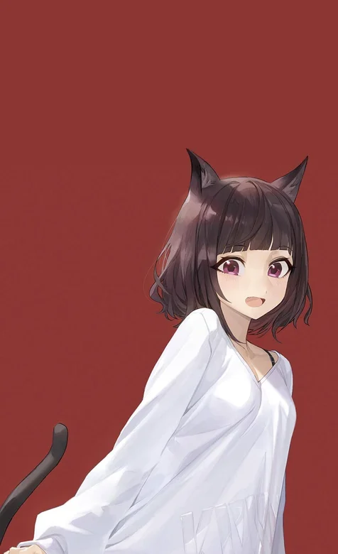 可爱的穿白衬衫的短发猫女郎手机壁纸 – 高清 桌面壁纸 开放版权素材 免费下载 手机电脑通用背景图