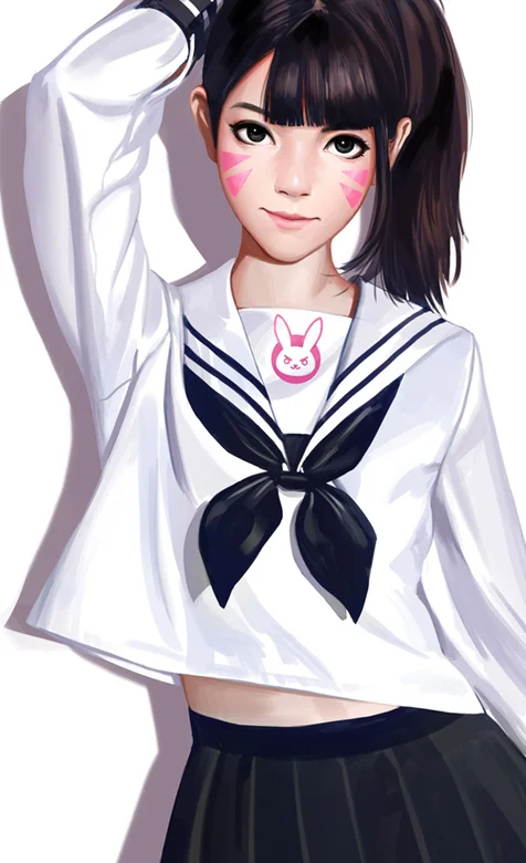 穿校服的纯情动漫女孩 – 高清 桌面壁纸 开放版权素材 免费下载 手机电脑通用背景图-iPhone17-1