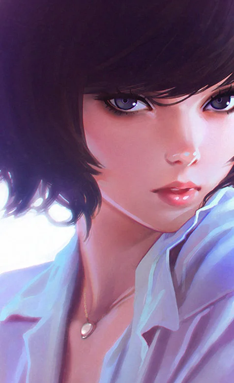 短黑发穿衬衣的动漫少女手机壁纸图片 – 高清 桌面壁纸 开放版权素材 免费下载 手机电脑通用背景图-iPhone17-1
