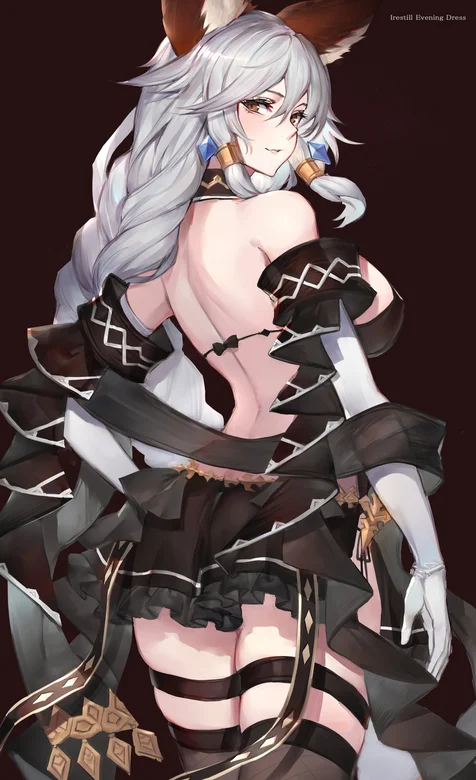 大辫子黑色百褶露背连衣裙动漫美女插画手机壁纸 – 高清 桌面壁纸 开放版权素材 免费下载 手机电脑通用背景图