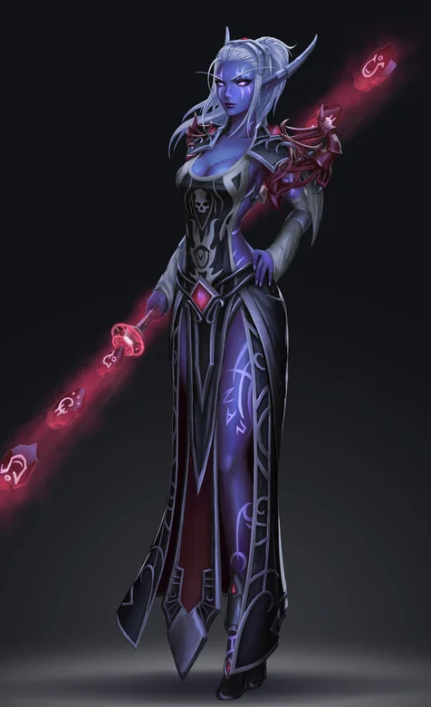 蓝皮肤长耳朵的动漫女战士插画手机壁纸 – 高清 桌面壁纸 开放版权素材 免费下载 手机电脑通用背景图-iPhone17-1