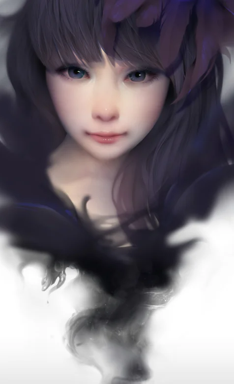 烟云形成的动漫女生头像手机壁纸 – 高清 桌面壁纸 开放版权素材 免费下载 手机电脑通用背景图-iPhone17-1