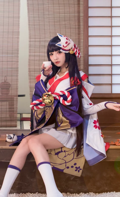 美女COSPLAY狐狸面具日系阴阳师人物 – 高清 桌面壁纸 开放版权素材 免费下载 手机电脑通用背景图