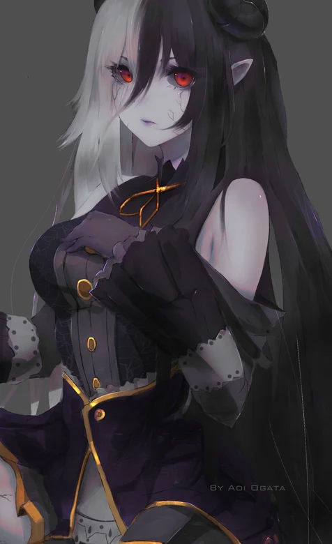 动漫邪恶女恶魔手绘 – 高清 桌面壁纸 开放版权素材 免费下载 手机电脑通用背景图-iPhone17-1