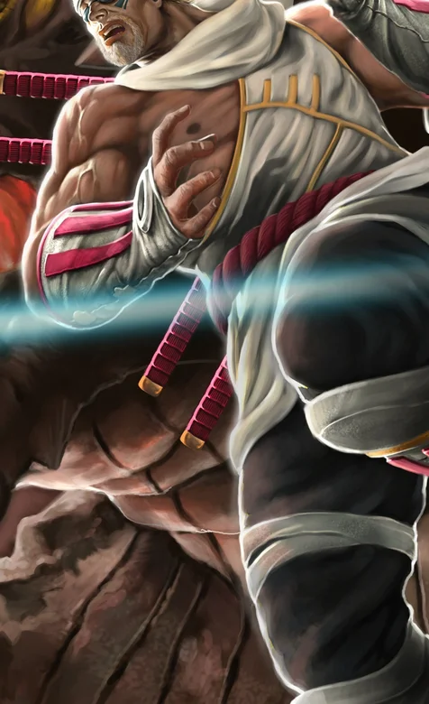 肌肉健硕身背4把武士刀的日本武士 – 高清 桌面壁纸 开放版权素材 免费下载 手机电脑通用背景图-iPhone17-1