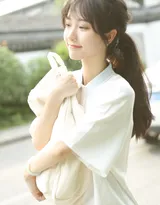 农夫山泉有点甜，可爱甜美学生妹子街拍美照