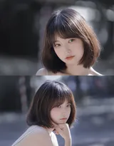 犹如粉雕玉琢般 粉嫩精致的漂亮短发女孩唯美街拍写真大图