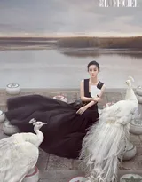 赵丽颖性感中国风穿搭，宛若孔雀公主，或黑天鹅超美写真