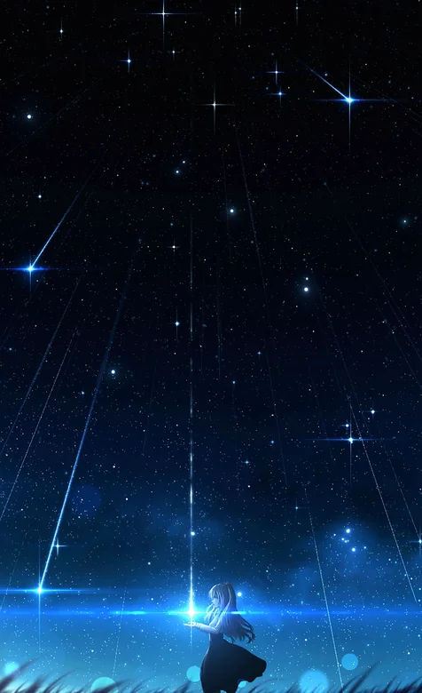 星空下的少女唯美手机壁纸图片 – 高清 桌面壁纸 开放版权素材 免费下载 手机电脑通用背景图-iPhone17-1