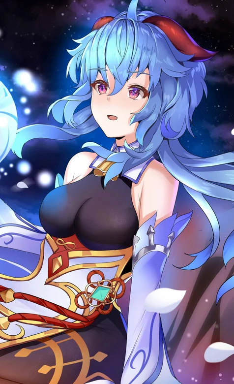 优雅娴静的蓝发动漫少女 游戏《原神》人物甘雨性感手机壁纸图片 – 高清 桌面壁纸 开放版权素材 免费下载 手机电脑通-iPhone17-1