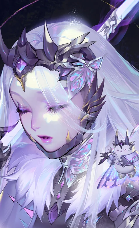 动漫美女女战士和他的小战宠 – 高清 桌面壁纸 开放版权素材 免费下载 手机电脑通用背景图-iPhone17-1