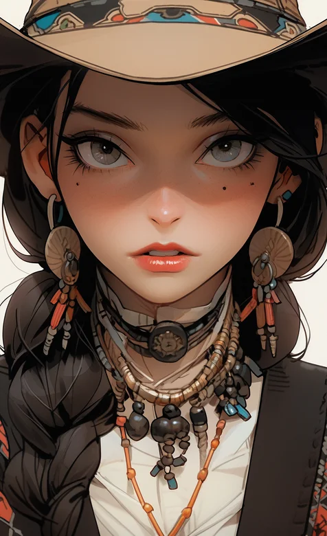 头戴牛仔帽的美系画风的动漫女生、西部牛仔风格动漫少女插画手机壁纸 – 高清 桌面壁纸 开放版权素材 免费下载 手机电