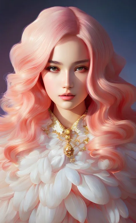 粉色大卷发欧美动漫美女手机壁纸 – 高清 桌面壁纸 开放版权素材 免费下载 手机电脑通用背景图