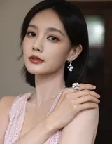 李一桐性感吊带低胸连衣裙冷艳动人写真图片