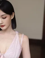 李一桐性感吊带低胸连衣裙冷艳动人写真图片