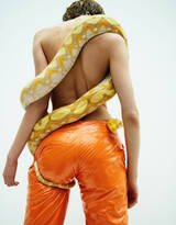 美女与蛇，超模Karolina Spakowski与中大型爬行动物赤裸裸艺术合照性感封面写真