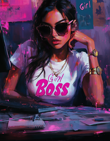 Girl Boss，戴着墨镜的欧美女生AI美图插画图片