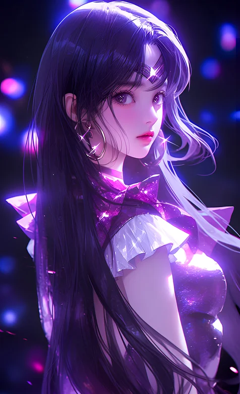 美少女战士 长发披肩，流光溢彩的AI美少女战士手机壁纸图片 – 高清 桌面壁纸 开放版权素材 免费下载 手机电脑通用