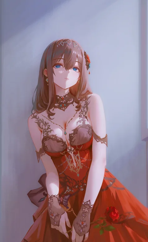 红色新娘装，红裙动漫女生手机壁纸图片 – 高清 桌面壁纸 开放版权素材 免费下载 手机电脑通用背景图