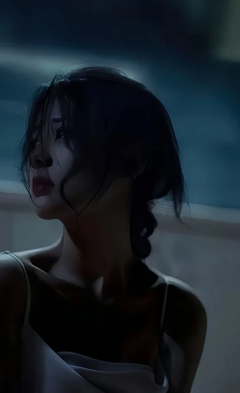 午夜，流泪，哭泣的伤心女生手机壁纸图片 – 高清 桌面壁纸 开放版权素材 免费下载 手机电脑通用背景图-iPhone17-1