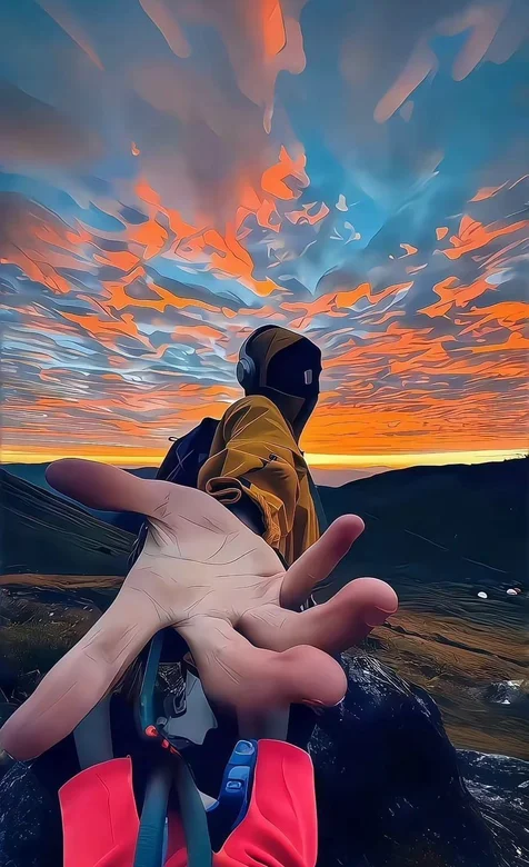 登山，牵手，创意手机壁纸图片 – 高清 桌面壁纸 开放版权素材 免费下载 手机电脑通用背景图-iPhone17-1