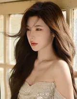 戴燕妮性感优雅低胸礼服穿搭午后写真大图