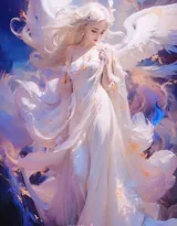 天使少女，女孩 浴室，浴盆里，白色翅膀，羽毛 欧美美女大胆赤身人像艺术摄影图片