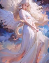 天使少女，女孩 浴室，浴盆里，白色翅膀，羽毛 欧美美女大胆赤身人像艺术摄影图片