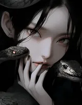 美女与蛇，美艳别样的性感动漫少女AI图片