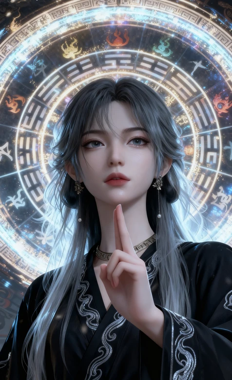 《凡人修仙传》人物梅凝 玄幻星盘符文背景 国风壁纸 – 高清 桌面壁纸 开放版权素材 免费下载 手机电脑通用背景图