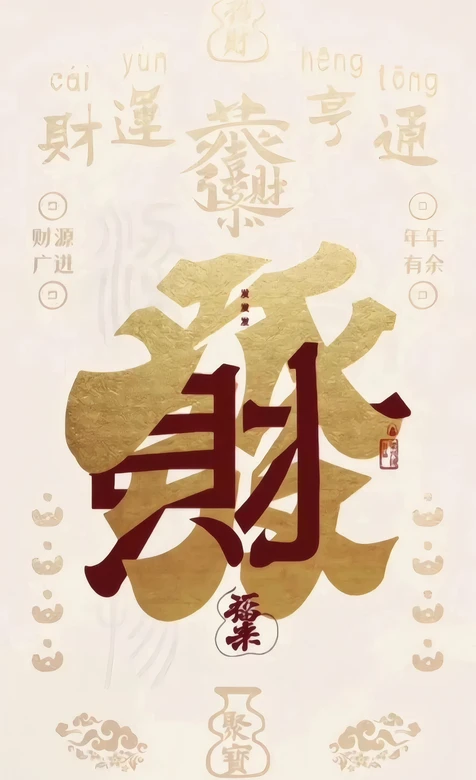 發字国风招财壁纸 财运亨通财源广进背景 – 高清 桌面壁纸 开放版权素材 免费下载 手机电脑通用背景图