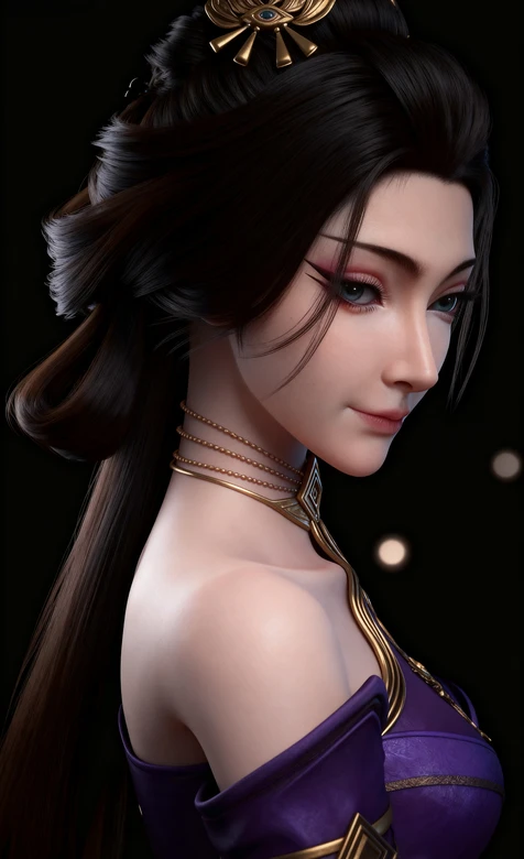 凡人修仙传”范静梅“国漫古风美女紫衣金饰壁纸 典雅气质 – 高清 桌面壁纸 开放版权素材 免费下载 手机电脑通用背景